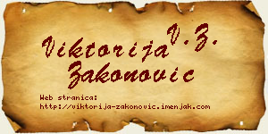 Viktorija Zakonović vizit kartica